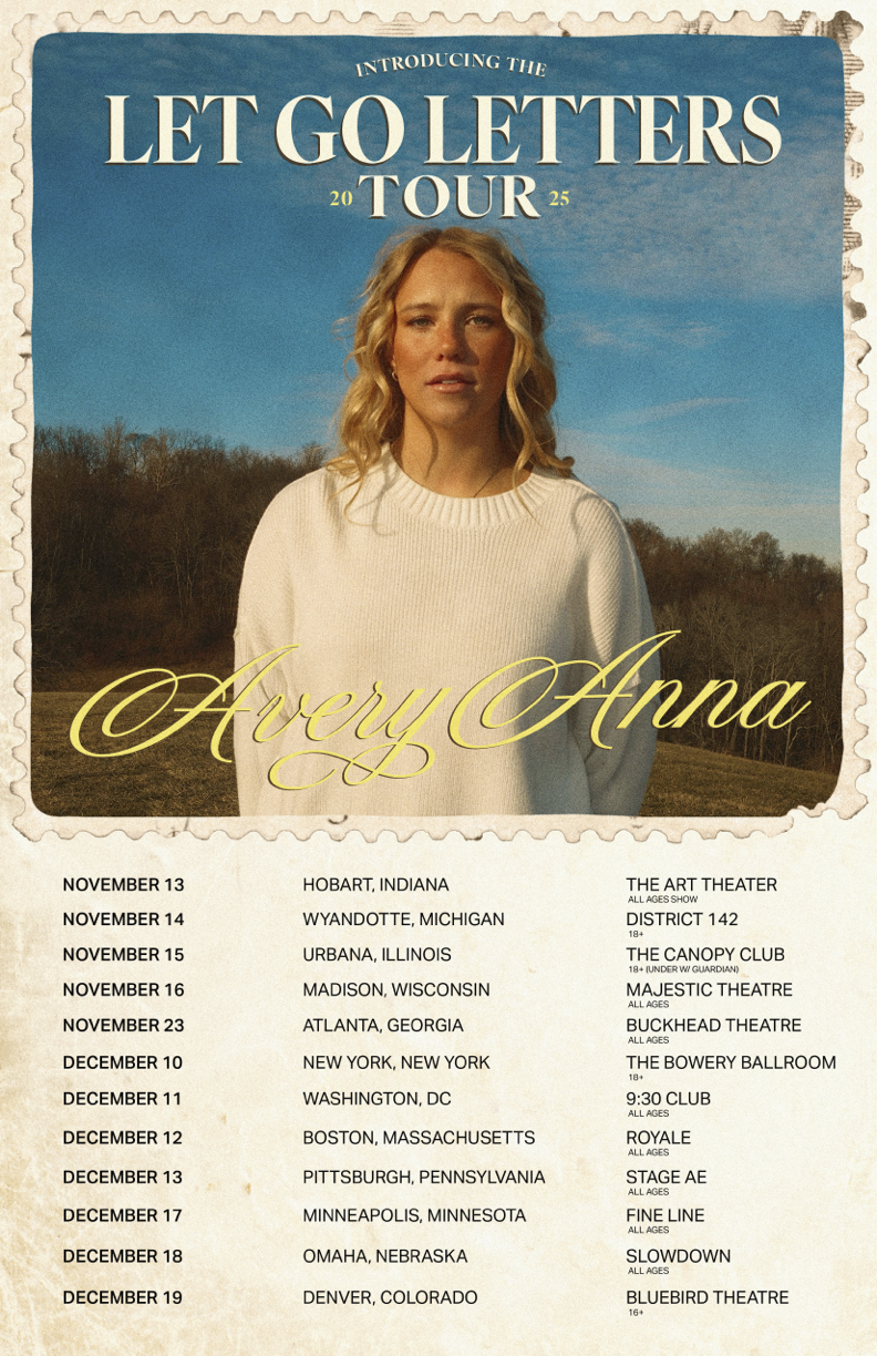 Avery Anna 2026 & 2027 live concert poster